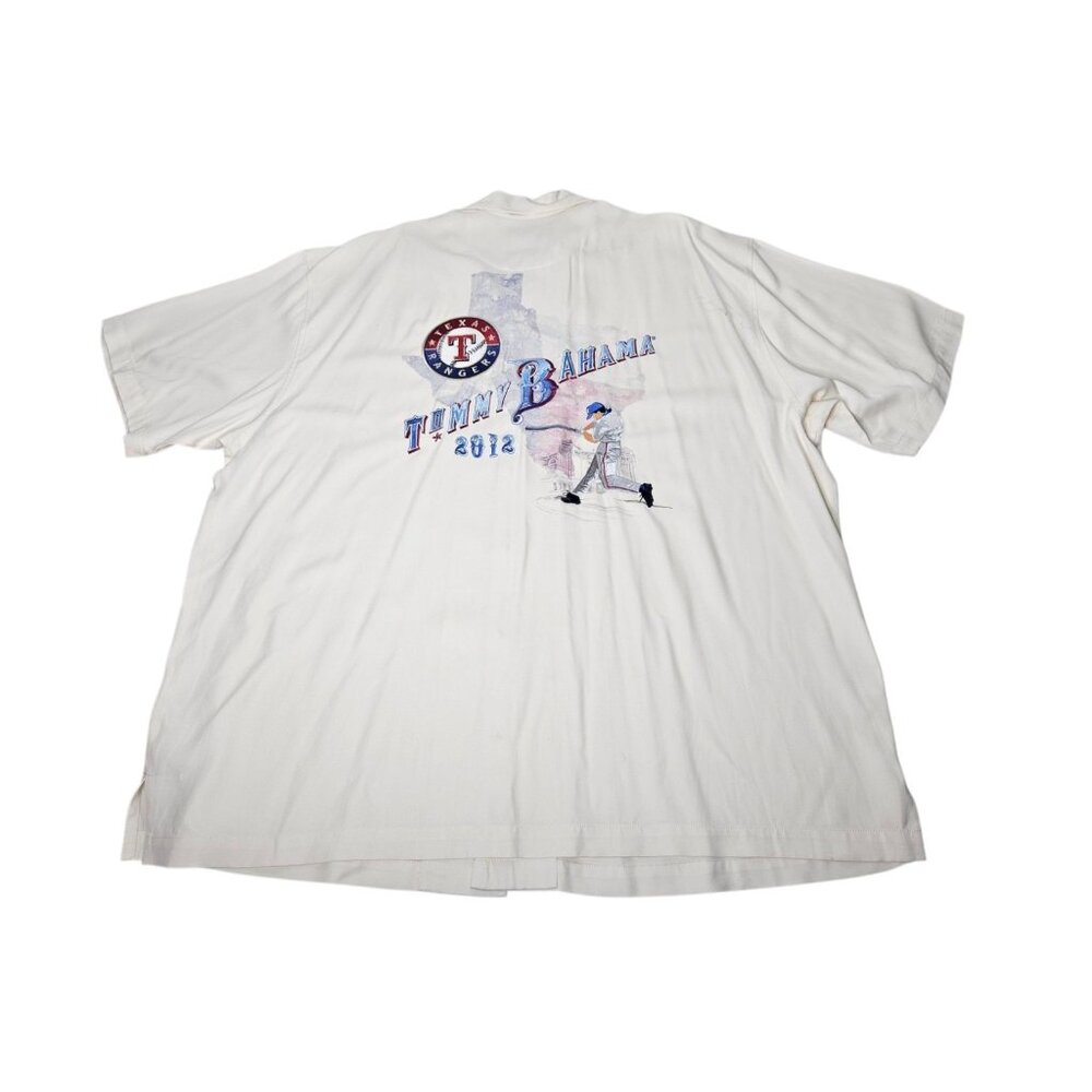 Tommy Bahama Texas Rangers 2012 Limited Edition Silk Shirt Embroidered Men's XXL